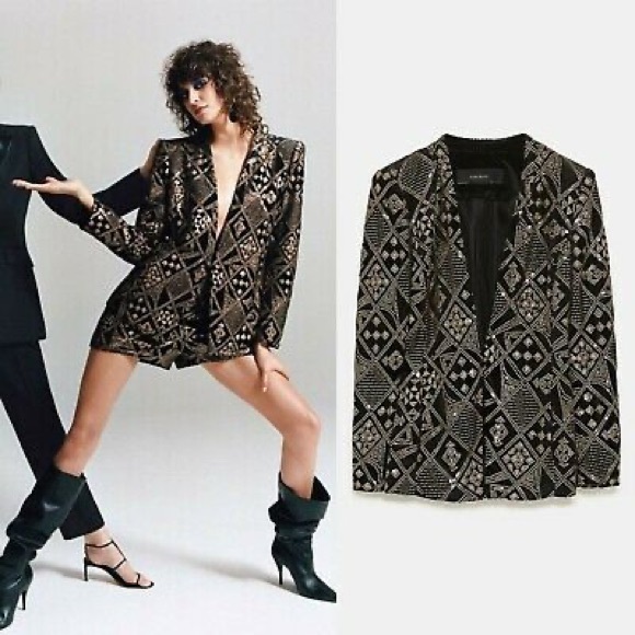 zara gold jacket